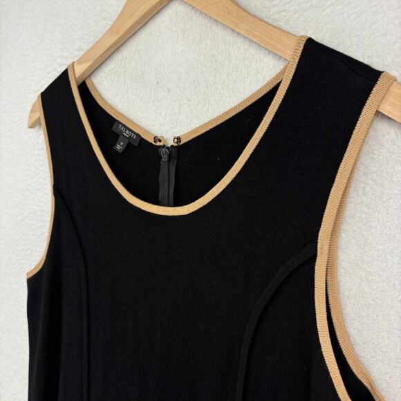 TALBOTS Dress X Sweater Knit Sleeveless Back Zip Scoop Neck Viscose Blend Black - Picture 4 of 13